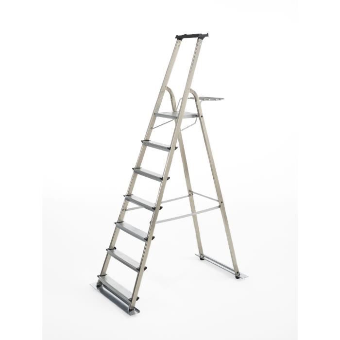 ESCALUX Escabeau aluminium 7 marches Jardimixte, spécial jardin
