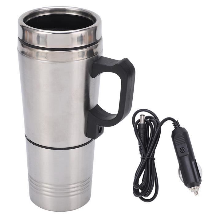 Bouilloire électrique de Voiture, Portable 350 ML + 150 ML en Acier Inoxydable Voiture Bouilloire électrique Café Thé Thermos