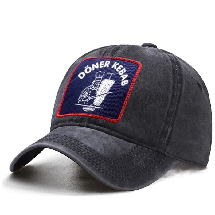 Black 5-Adjustable -Casquette de Baseball Doner Kebab Donerspie Kebab, Harajuku, Hip Hop, papa, camionneur, solide, Snapback, femme,