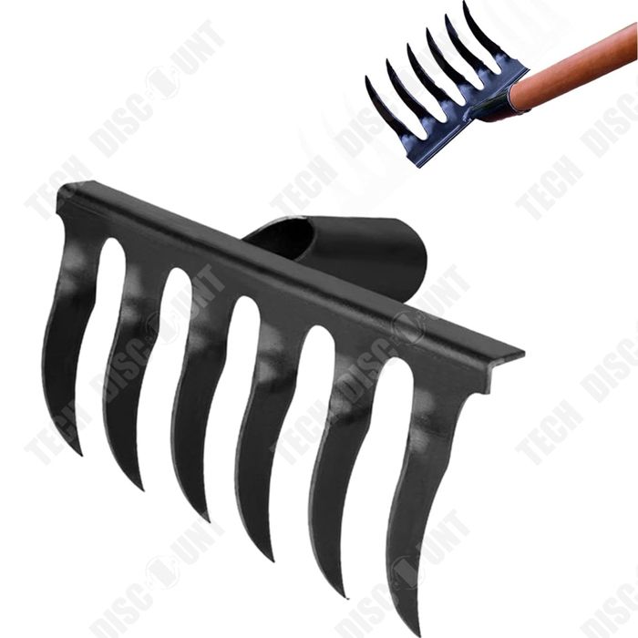 Râteau Désherbage 7 Dents - Acier Carbone Durable - Outil Jardin Désherbage Et Déchaumage