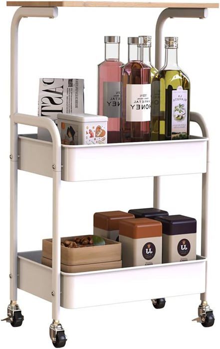 Chariot à Légumes 37x30x80 Cm Bois De Pin Solide - Chariot De Cuisine - Chariot À Légumes