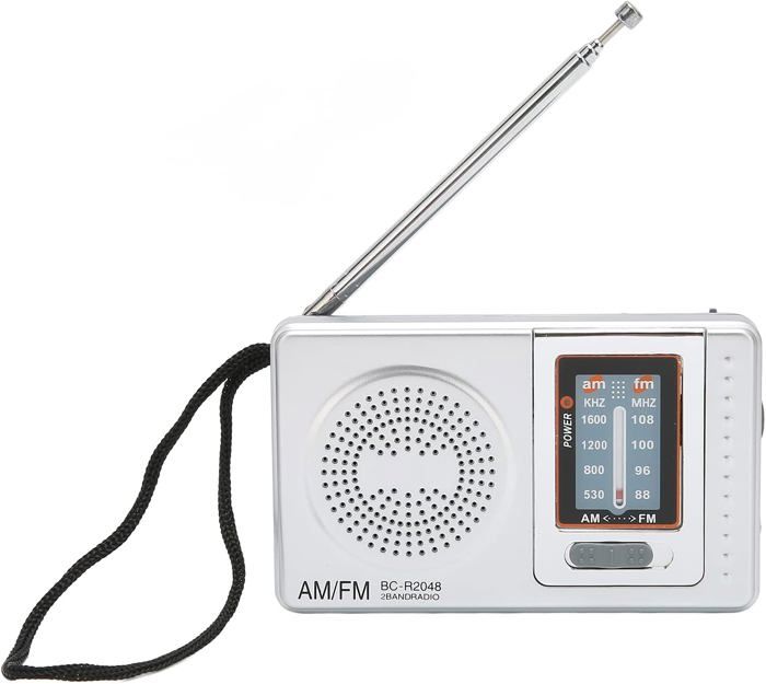 Radio fm portable analogique, sur secteur - à piles, petite petit et léger, roadstar, tra-2235bk, , noir
