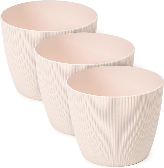 Lot De 2 Pots De Fleurs Mats En Plastique Pour Grandes Plantes - Blanc