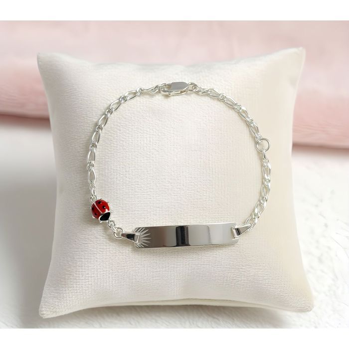 Bracelet Enfant/Bébé Gourmette Identité Coccinelle - Main Image