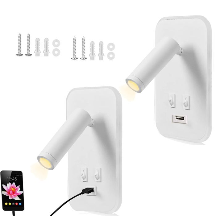 Applique Murale Salon Et Entrée--Applique Murale Intérieure,Lampe Murale Sans Fil Avec Télécommande,3 Niveaux De Luminosité, 16 Modes De Couleur, Lampe LED Rechargeable,Rotation à 360°,pour Chambre,Co