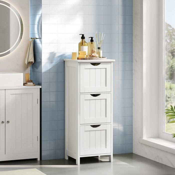 Commode Salle de Bain WOLTU - Armoire Rangement 3 Tiroirs - 32x30x81cm - Blanc W0ITT3071 Commode Salle de Bain WOLTU - Armoire Rangement 3 Tiroirs - 32x30x81cm - Blanc W0ITT3071