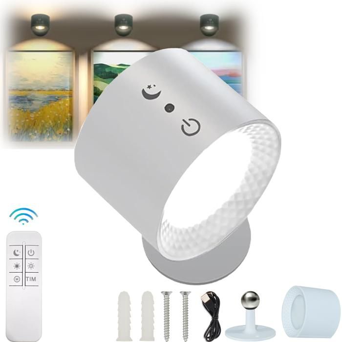LumièRes Intelligentes à Droite LumièRes Led AlimentéEs Par Batterie LumièRe IntéRieure Partout 2.0 LAMPE A POSER（Blanc 1pcs）