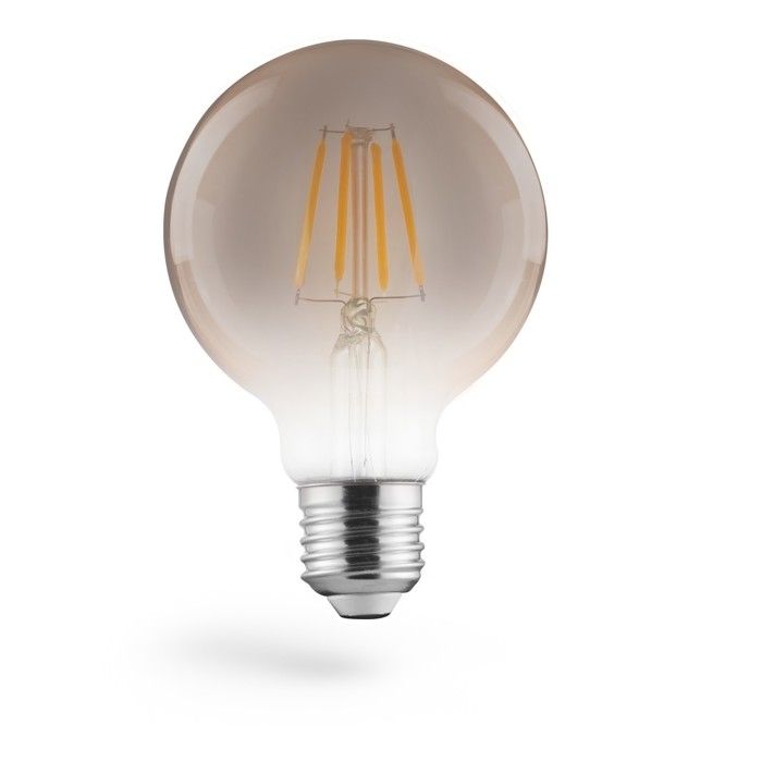 Ampoule filament LED - Globe 80 vintage - Culot E27 - 6W (450 lm) - Blanc chaud