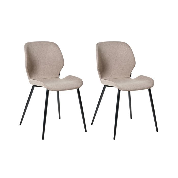 Lot de 2 chaises de conférence HOLLAND Tissu Taupe Lot de 2 chaises de conférence HOLLAND Tissu Taupe