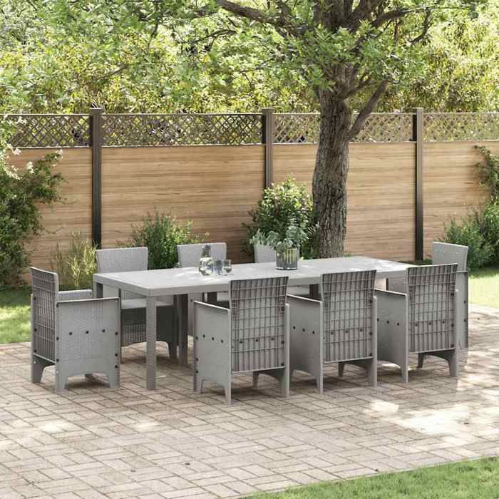 Vidaxl Table de Jardin Gris clair 250 x 100 x 73 cm polyrotin