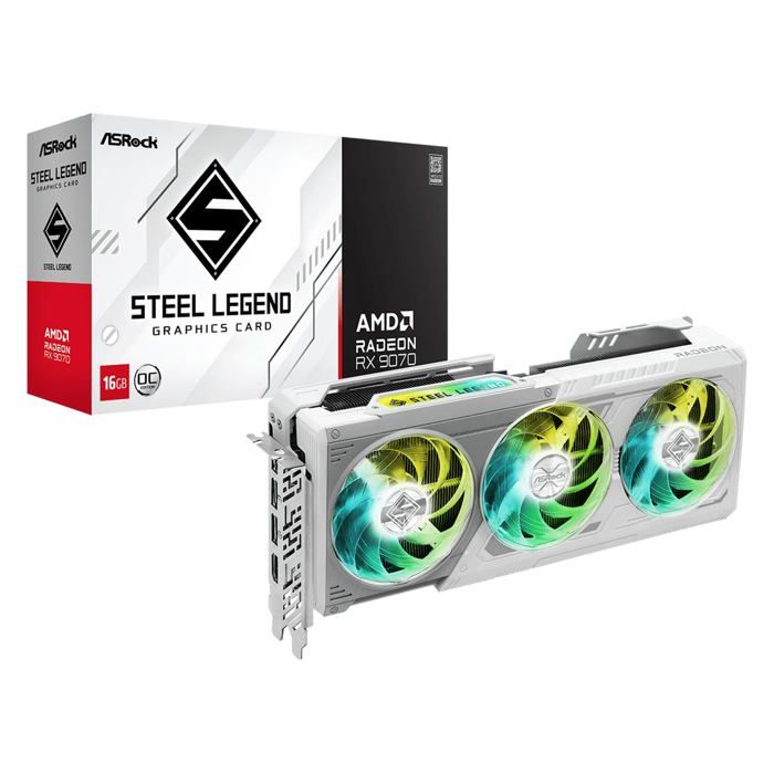Carte Graphique Asrock Steel Legend Radeon RX 9070 OC 16GB – GDDR6, 256 bit, 7680 x 4320 pixels - vue 6