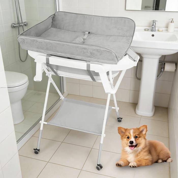 Baignoire pour animaux reglable en hauteur avec table de soins integree pour toilettage facile et confortable chien et chat