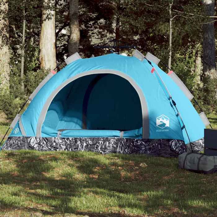 Tente de camping 4 personnes - vidaXL - Bleu - Libération rapide - Imperméable - 260x200x160 cm - Dôme