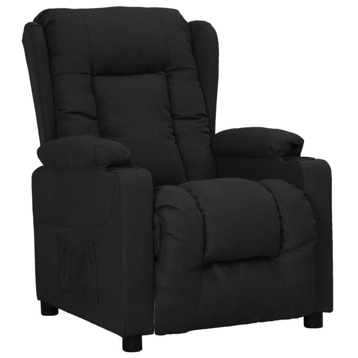 Promo 2026 Fauteuil inclinable Charge 150kg 72 5x96x99 5 cm - Fauteuil Releveur Relax Noir Tissu 4128