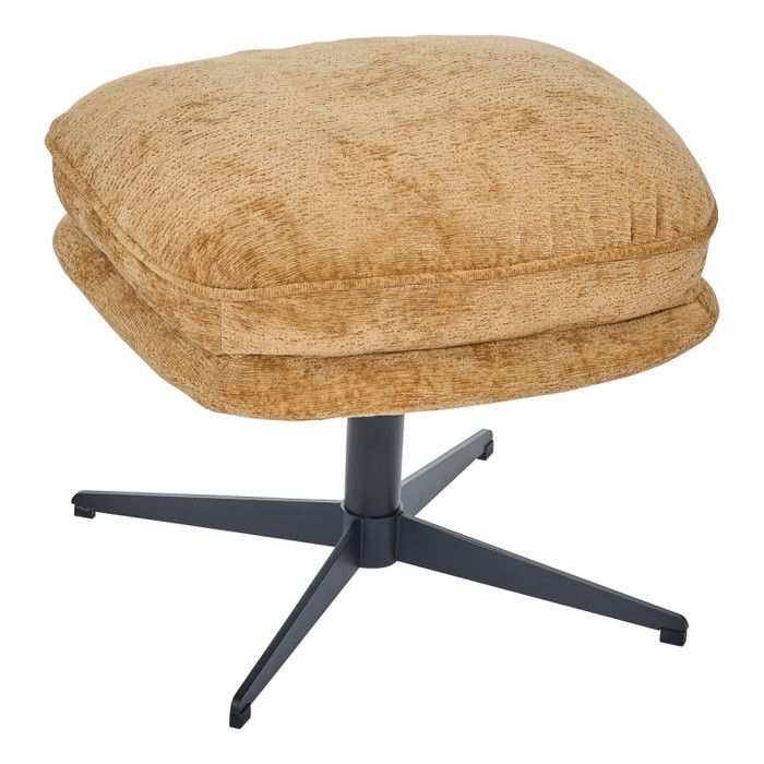 Pouf repose pied Stelan tissu chenille ambre Atmosphera