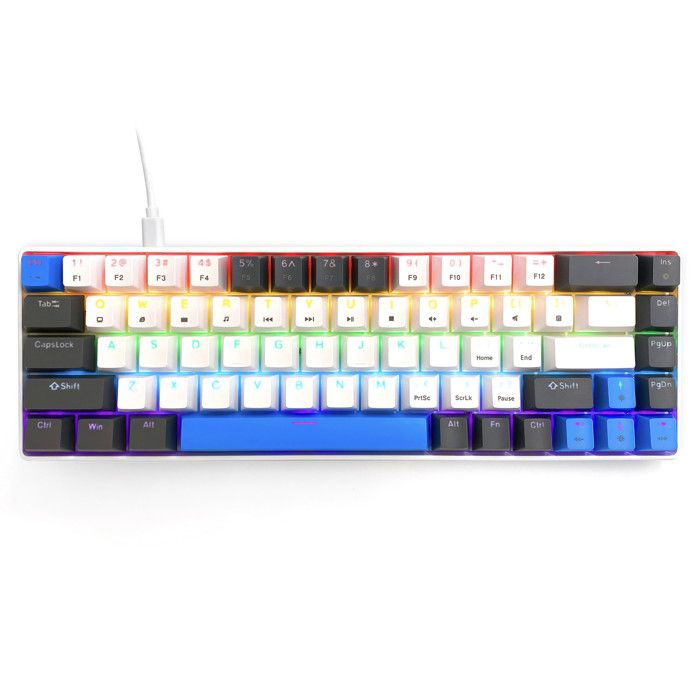MEDIA TECH Clavier m&eacute;canique gaming 60% - MEDIA-TECH - RED CORE MX60 - Commutateurs RED 50M - USB-C - R&eacute;tro&eacute;clairage 19 modes 