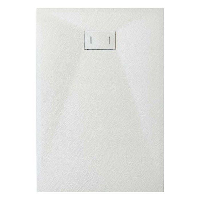 Receveur de douche SMC en fibre de verre effet pierre avec bonde inclus H. 26 cm 70 x 110 Blanche
