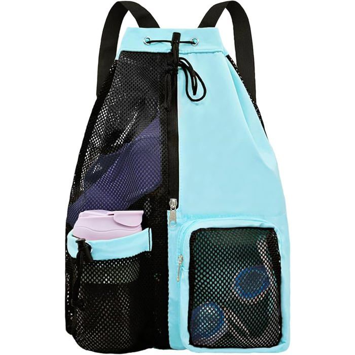 Sac de sport multifonctionnel compartiment latéral fitness natation voyage – Bleu
