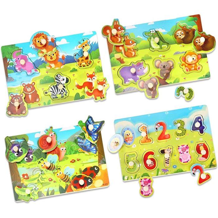 Blocs en bois pour bébés, jouets pour enfants, Cube à Six côtés, jeu de puzzle, animaux, uits, trafic, Cognition, jouets éducatifs d'apprentissage précoce  26