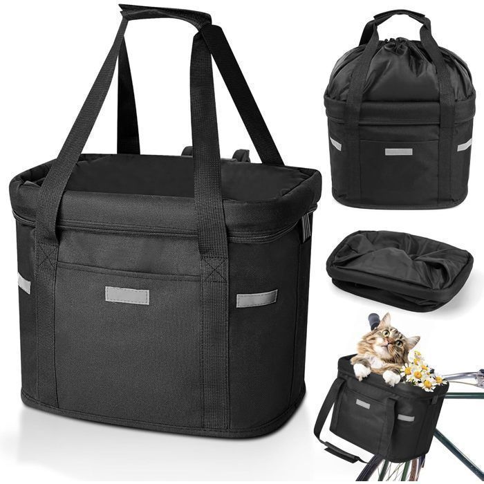 Panier Vélo Avant Amovible avec Fixation Rapide 1 Clic – 34x25x23 cm 5kg – Sacoche Guidon pour Chat & Courses – Noir Panier Vélo Avant Amovible avec Fixation Rapide 1 Clic – 34x25x23 cm 5kg – Sacoche Guidon pour Chat & Courses – Noir