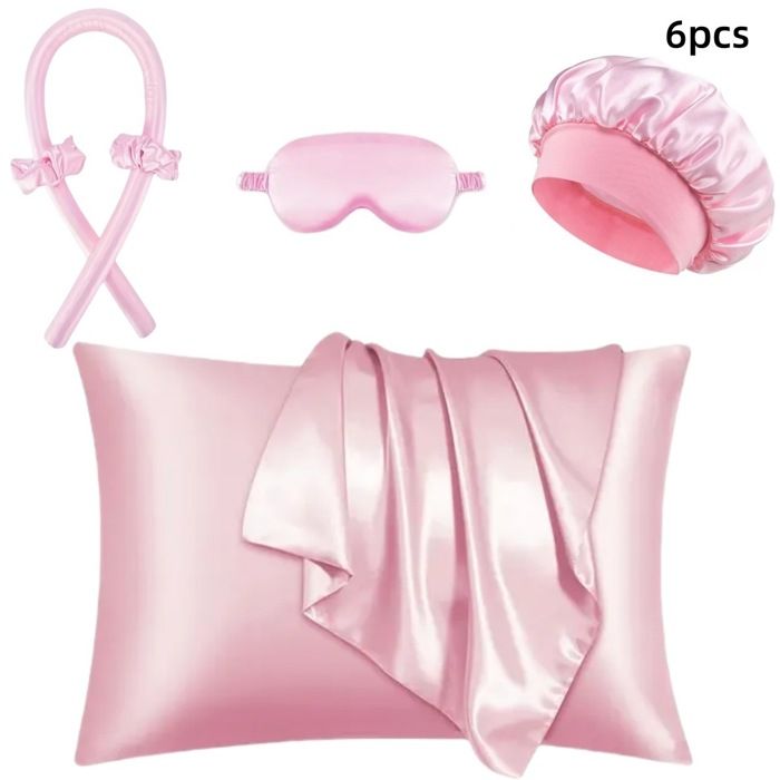 Kit Boucles Sans Chaleur 6 Pi&egrave;ces Taie d&rsquo;Oreiller Satin et