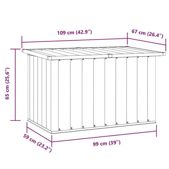 Boîte de rangement de jardin Moderne - NGM - Coffre dextérieur - Charge 100kg - Gris 109x67x65cm B321312611