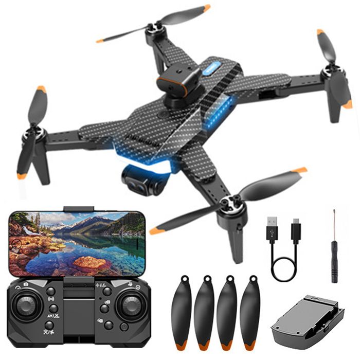 Drone 1080p 2500mah pliable pour rangement sans balais fibre - Gossfen - carbone télécommandé avec caméra convient aux enfants et