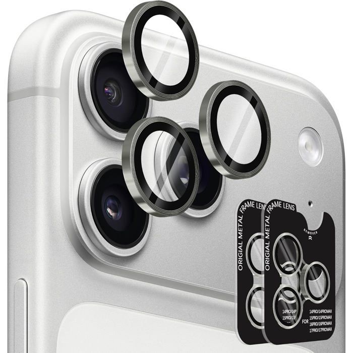 2 Jeux Protection Camera pour iPhone 17 Pro Max/17 Pro/16 Pro/16 Pro Max de Global Recycled Standard
