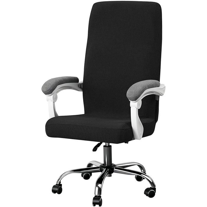 Housse de Chaise de Bureau Extensible Housse de Fauteuil de Bureau Amovible Universel Lavable Résistante Couverture Protector
