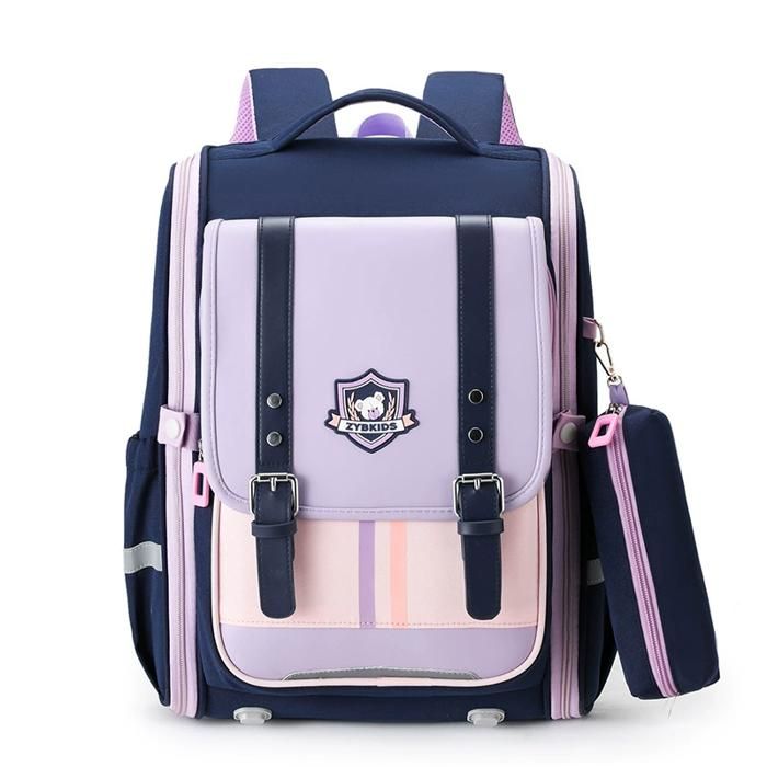 XJYDNCG Cartable Fille Primaire Cp Sac à Dos enfant garçon et fille Style Allégé 40x32x15cm - Bleu Violet