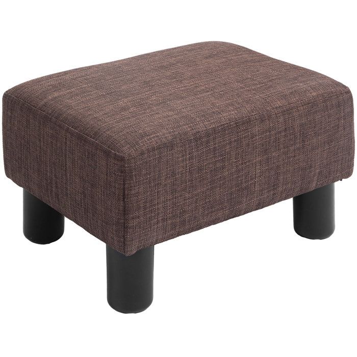 SENVIRO Tabouret ottoman rectangulaire 40 x 30 x 24 cm en lin 110 kg marron