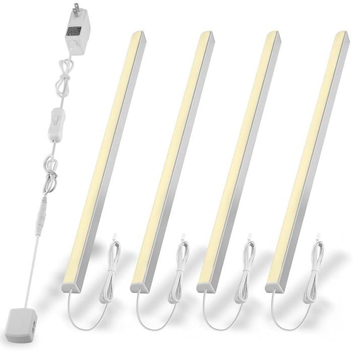 Écirage LED Sous Meuble en V 4 Barres Lumineuses 31cm 1200 Lm (12W) 3000K (Bnc Chaud) Design Élégant Bnc Chaud ECLAIRAGE DE MEUBLE
