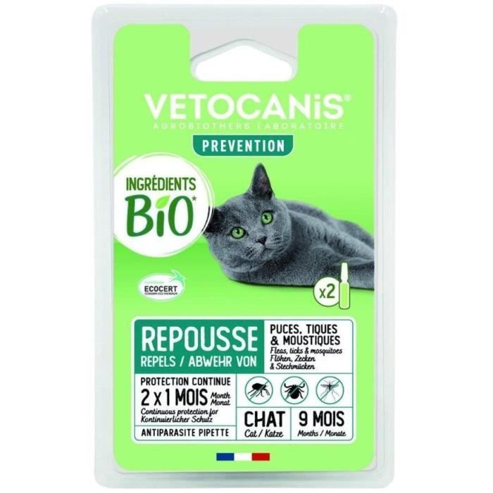 Pipettes Antiparasitaire VETOCANIS Ingrédients Bio pour Chats - vue 2