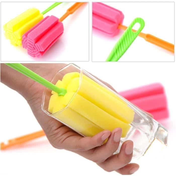 Éponge verre bouteille tasse nettoyant cuisine lavage outils de nettoyage couleurs aléatoires