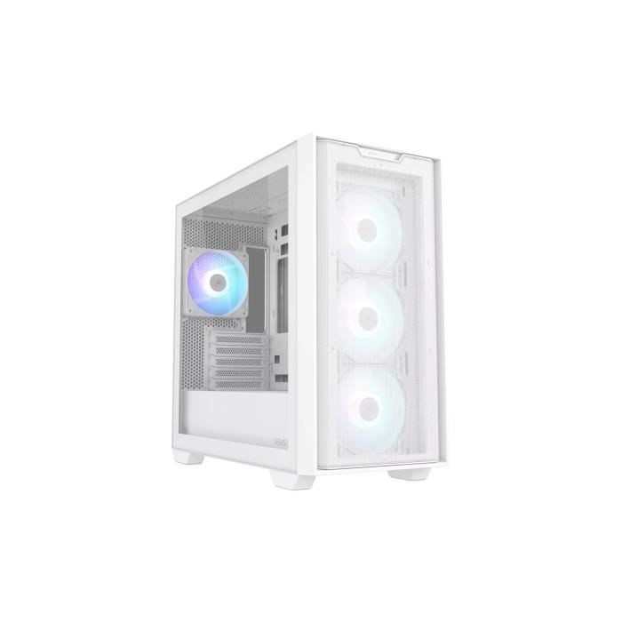 Boîtier – ASUS – A21 PLUS – ARGB Blanc – Refroidissement optimal – Compatibilité Micro ATX/Mini-ITX