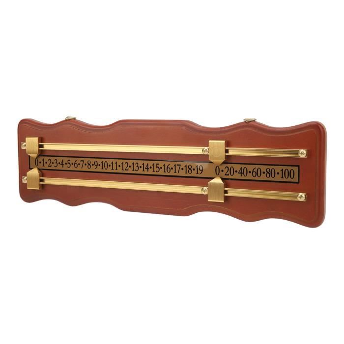 Tableau De Score De Billard En Bois à Double Piste - 43x12 Cm, Design Classique