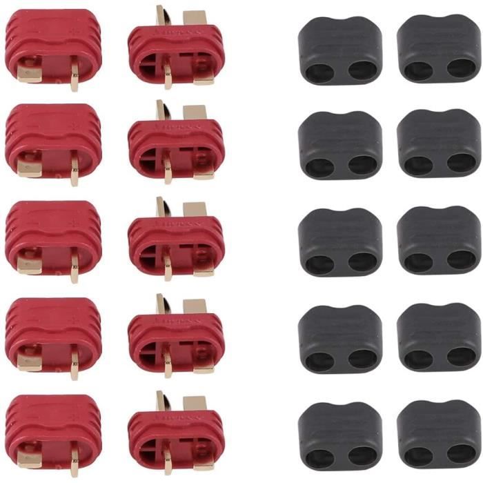Connecteurs XT60 – 10 Pièces (5 Paires) – Dorés – Nylon – Pour Drone, Voiture RC – Intensité Max 60A - 4