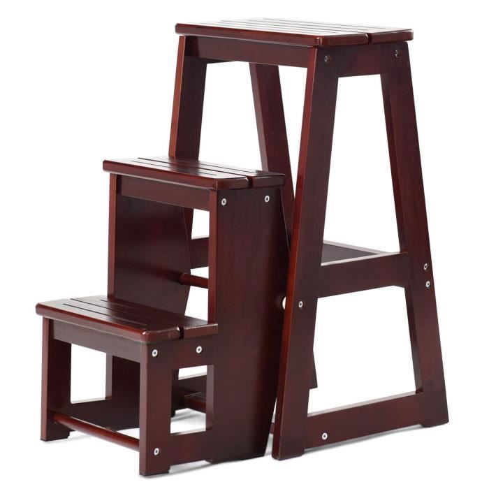 COSTWAY Escabeau Echelle pliant 3 Marchepieds Tabouret Escamotable en Bois de Sapin Taille Déplié: 57x38x65(LxlxH) COSTWAY Escabeau Echelle pliant 3 Marchepieds Tabouret Escamotable en Bois de Sapin Taille Déplié: 57x38x65(LxlxH)