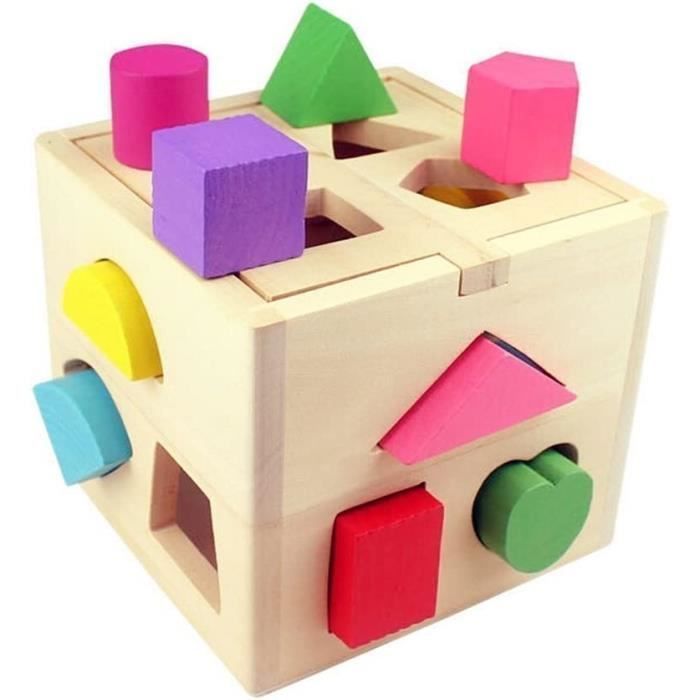 Boîte de triage de formes pour enfants nombre de couleurs sons jouet cube  éducat
