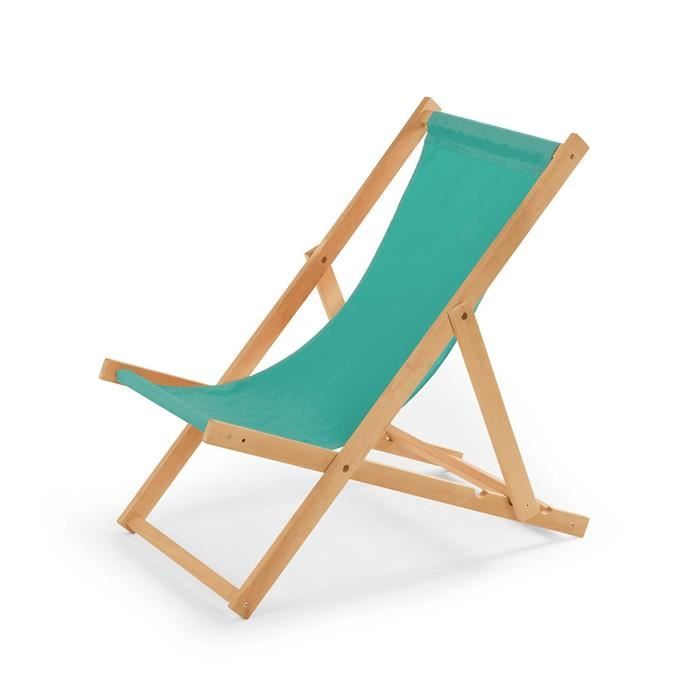 chaise longue de jardin en bois - fauteuil relax - chaise de plage türkis 56