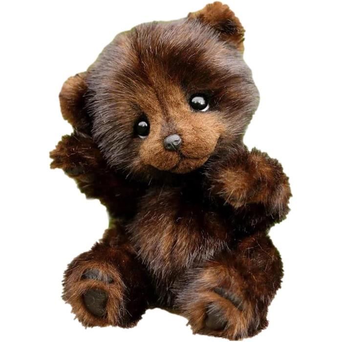 Ours Brun en Peluche, Ours Brun en Peluche Oreiller en Peluche Mignon Ours  Doux Jouet en Peluche réaliste d'ours en Peluche Cadeau