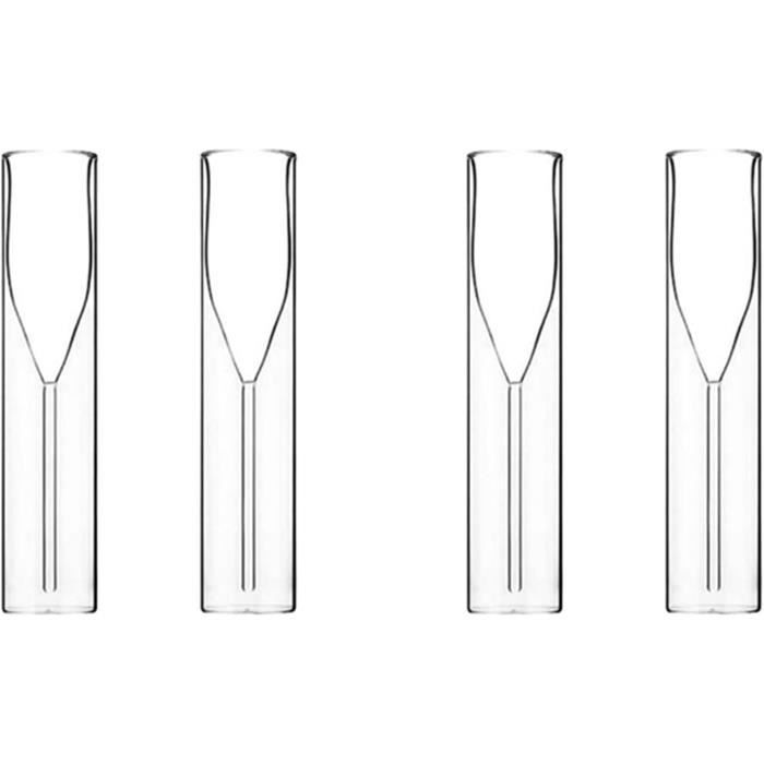 4X Verre À Double Paroi Champagne Flûtes À Champagne Sans Pied Verre À Vin Gobelet Bulle Vin