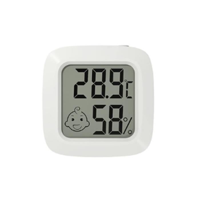 Horloge Thermomètre Hygromètre Magnétique - Affichage Température, Humidité, Date, Heure - Support Ventouse Et Aimant
