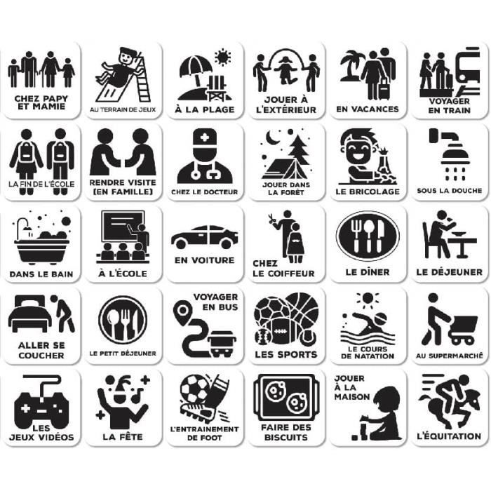 Pictogrammes Magnétiques Pour Enfants - 30 Pièces En Français - 4x5,5 Cm - Planificateur Routine Quotidienne - Idéal TDAH, Autisme - 6