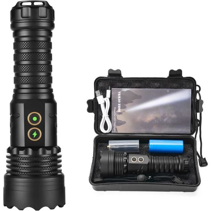 Lampe Torche Rechargeable Lampe Torche Led Ultra Puissante 20000 Lumens Super Lumineux Avec 2