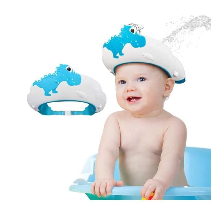 Bonnet De Bain Bébé Réglable - Protège Yeux Et Oreilles Pendant Le Shampoing, Design Couronne Cartoon - 4