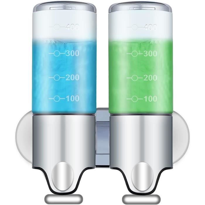 Distributeur De Savon Manuel Mural 350ml 8 X 8 X 19 Cm Bleu