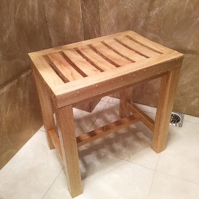Tabouret D'Angle Bambou HJHY Avec Étagère - Siège Douche/Bain - 330lbs Capacity