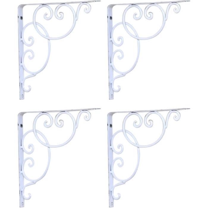 6X SUPPORT ÉTAGÈRE D'angle Triangle En Métal Blanc Avec Vis 160mm Fixation Mural EUR 45,99