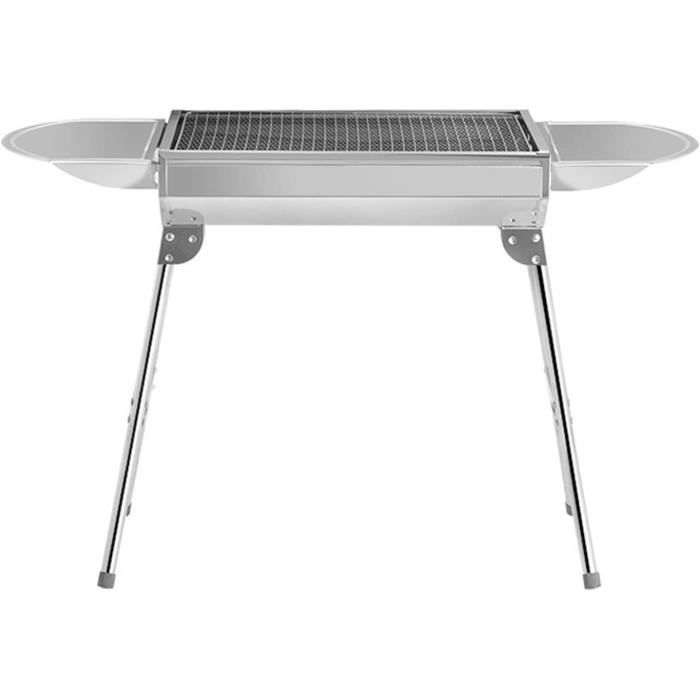 Grille Barbecue Acier Inoxydable, Barbecue Charbon Bois Maison pour 3 à